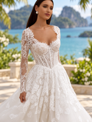Rochie de mireasa J-1129 cu V in talie