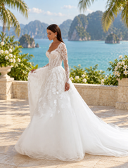 Rochie de mireasa J-1129 cu V in talie