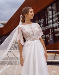 Voal de mireasa 1.5m din tiul cu buline