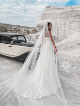 Voal mireasa lung 3m simplu