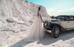 Voal de mireasa cu dantela lung 3m